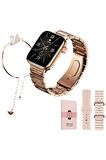 G9 Mini Bileklik Hediyeli Metal+Silikon Kordonlu Watch 9 Series Akıllı Saat