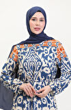 Amelya Farbalı Kuşaklı Viskon Elbise S-M-L-XL Beden