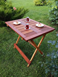 BİRAYSE Ahşap 60X80 İroko Mini Yemek Masası