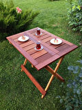 BİRAYSE Ahşap 60X80 İroko Mini Yemek Masası