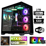 Xaser Lexus x70 Ryzen 7 7700 32GB DDR5 Ram 2TB M.2 NVMe SSD 12GB RTX5070 Sıvı Soğutmalı Oyuncu Bilgisayarı