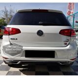 Vw Golf 7 Uyumlu Araca Özel Parlak Siyah OEM Arka Difüzör Highline Difizör Tırnaklı Krom Egzoz Çıkışlı Arka Tampon Eki İthal 1.Sınıf
