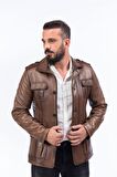 DERİCLUB E896  Gerçek Deri Erkek Kaban