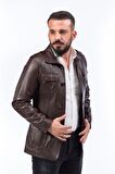 DERİCLUB E896  Gerçek Deri Erkek Kaban
