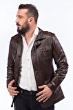 DERİCLUB E896  Gerçek Deri Erkek Kaban