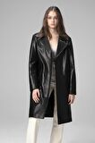 DERİCLUB WM033 Gerçek Deri Kadın Trençkot