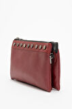DERİCLUB 010A Gerçek Deri Kadın Askılı Cüzdan Çanta BORDO
