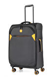 GM20077W TROLLEY Verage Kumaş Büyük Boy Valiz SİYAH/SARI