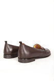 DERİCLUB BR 04037 Gerçek Deri Kadın Loafer KAHVERENGİ