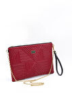 SİLVER POLO 1034 Tek Bölmeli Kadın Portföy & Clutch PYRAMID KIRMIZI