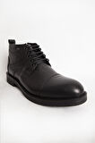 Erkek Kalın Taban Fermuarlı Casual Bot Gerçek Deri BR 07089 SİYAH