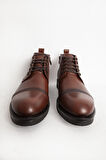 Erkek Kalın Taban Fermuarlı Casual Bot Gerçek Deri BR 07089 TABA