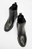 Kadın Kalın Taban Chelsea Casual Bot Gerçek Deri BR 66185 SİYAH