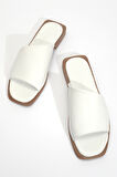 Kadın Bantlı Gerçek Deri Terlik ZY 8011 BEYAZ