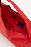 DERİCLUB Vega Kadın Salaş Görünümlü Tote Çanta Gerçek Deri KIRMIZI