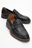DERİCLUB Erkek Gerçek Deri Klasik Loafer FR 242025 SİYAH