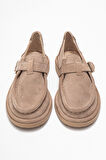 DERİCLUB Kadın Comfort Casual Ayakkabı Gerçek Deri RC 40228 BEJ