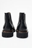 DERİCLUB Erkek Casual Chelsea Bot Gerçek Deri FR 541455 SİYAH