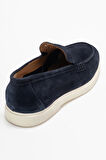 MARCOMEN Erkek Düz Taban Loafer Gerçek Süet Deri MC 21289 LACİVERT