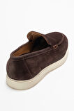 MARCOMEN Erkek Düz Taban Loafer Gerçek Süet Deri MC 21289 KAHVERENGİ