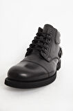 DERİCLUB Erkek Kalın Taban Fermuarlı Casual Bot Gerçek Deri BR 07124 SİYAH