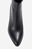 DERİCLUB Kadın Yüksek Topuklu Bilek Bot Gerçek Deri RC 311 SİYAH
