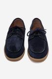 Erkek Bağcıklı Düz Taban Loafer Ayakkabı Gerçek Deri MC 21381 LACİVERT