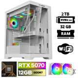 Xaser Lexus x110 Ryzen 7 7700 32GB DDR5 Ram 2TB M.2 NVMe SSD 12GB RTX5070 Sıvı Soğutmalı Oyuncu Bilgisayarı