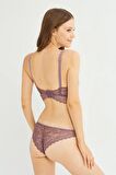 Dantelli Desteksiz Bralet Takım Pudra