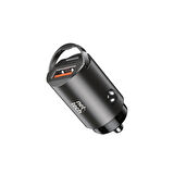 Araba araç telefon 2li Hızlı Siyah şarj aleti şarj soketi girişli Type-c + Usb 2 Girişli 30W Güvenli