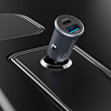 araç çakmak Usb + Type-C dönüştürücü Şarj aleti soketi ( 20w Hızlı şarj desteği - Oto Şarj Kesme )