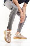 BA0591 Tarz Sneakers Ithal Krem Triko Rahat Taban Spor Ayakkabısı
