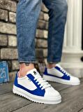 BA0323 BOA Kalın Tırtık Yüksek Taban Beyaz Mavi Bağcıklı Spor Erkek Ayakkabı