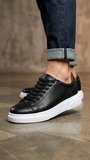 BLF-010 Erkek Sneaker Günlük Casual Spor Ayakkabı Siyah Beyaz Taban