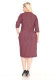 Çift Cepli Desenli Esnek Kışlık Büyük Beden Midi Elbise 45C-2713