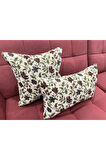 Çiçek Desenli Yastık Kılıfı Çift Taraflı Goblen Kumaş Kapalı Fermuarlı Kırlent