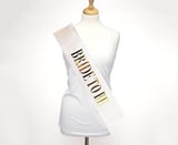 Beyaz Üzeri Altın Büyük Bride To Be Yazılı Simli Işıltılı Kuşak Kemer 10 cm Genişlik