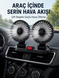 Ayarlanabilir Çift Başlıklı Sessiz Araç İçi Vantilatör