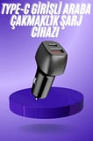 38W USB Type-C Girişli Oto Çakmaklık Araç İçi Hızlı Şarj Çakmaklık Şarj Aleti