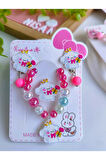 Cinnamoroll Küpe-Yüzük- Bileklik 3'lü Set