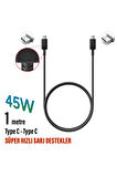 45W Type C Şarj Kablosu S20 Ultra S22 Ultra S22+ Plus S23 Ultra S23+ Plus  S24 Ultra S24 Plus Uyumlu