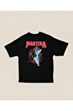 Gitar Pantera Müzik Grubu Baskılı Unisex Oversize Tişört