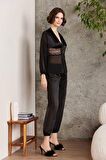 Pierre Cardin 6 Lı Saten Gecelik Çeyiz Takım Siyah