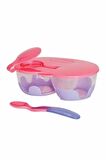 Iki Bölmeli Tabak Kaşık Set Pembe
