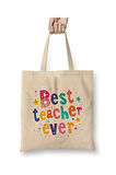 Öğretmenler Günü Öğretmene Hediye Beyaz Bez Çanta Uzun Saplı Alışveriş Çantası Plaj Çantası