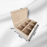 Ham Ahşap boyanabilir 6 bölmeli saat-takı-aksesuar-dekoratif çok amaçlı organizer kutu