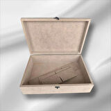 Ham Ahşap boyanabilir 6 bölmeli saat-takı-aksesuar-dekoratif çok amaçlı organizer kutu