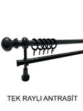 KLASİK AHŞAP RUSTİK PERDE ASKISI TEK RAYLI 28 MM