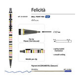Felicita Tükenmez Kalem Mavi 0.7 Mm Kutulu Metal Gövde Şeritler 20-0263/03
