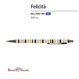 Felicita Tükenmez Kalem Mavi 0.7 Mm Kutulu Metal Gövde Şeritler 20-0263/03